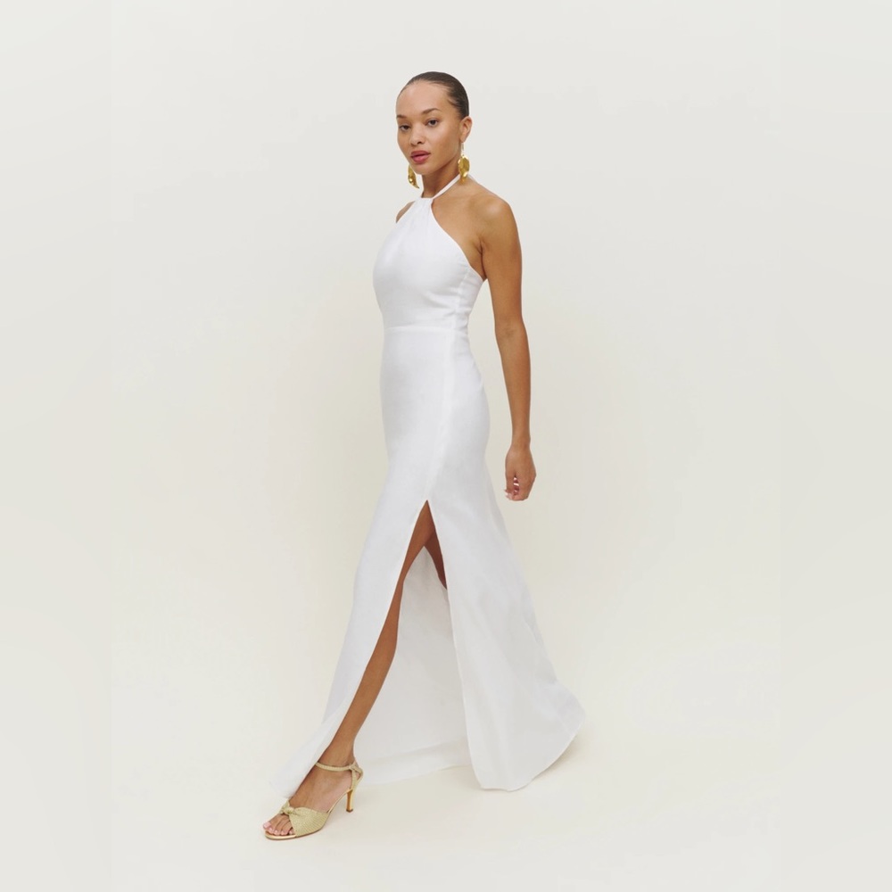 mac duggal sequin top a line dress Gold Sequin High Neck Cap Sleeve A Line Gown